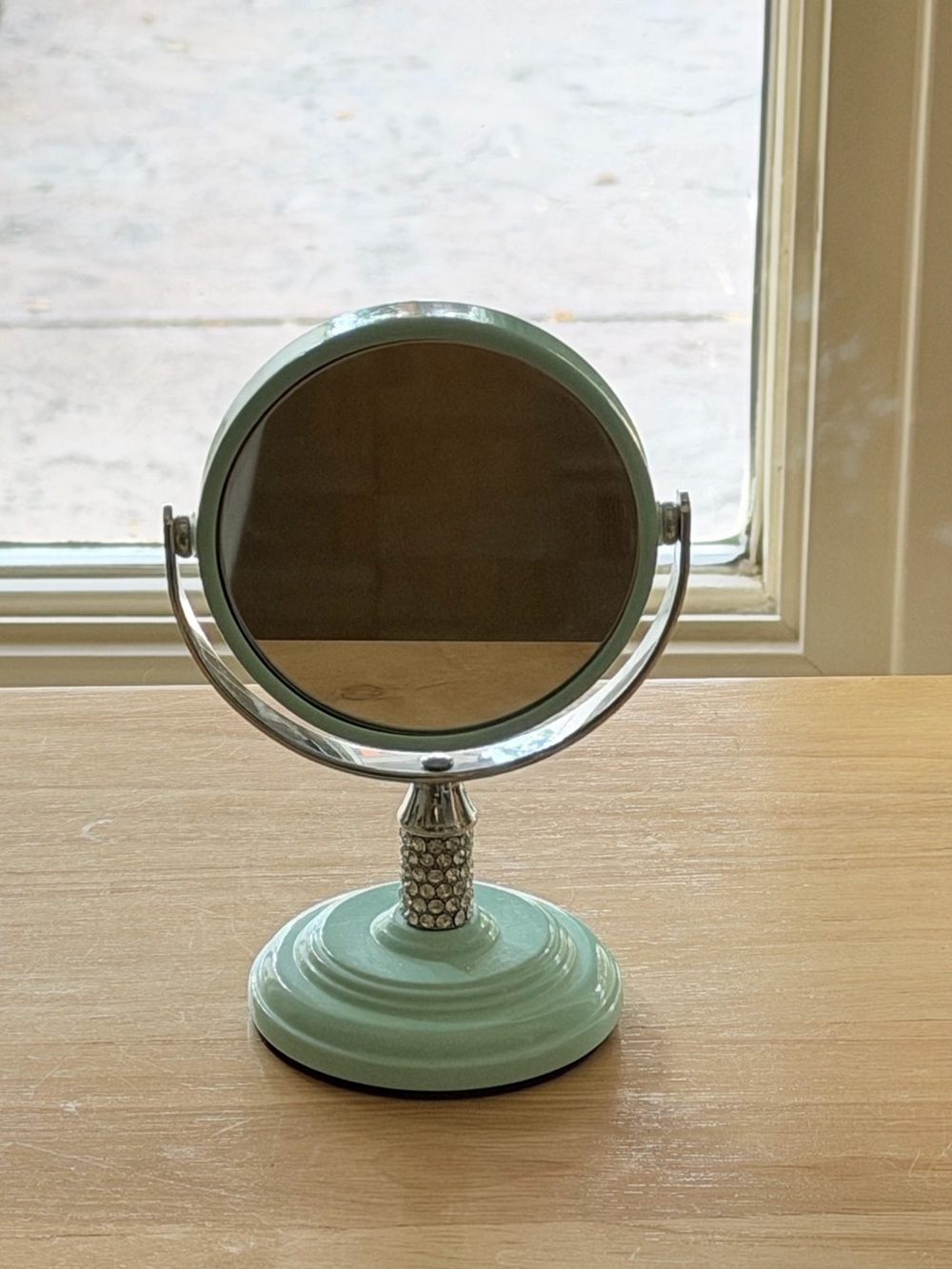 Danielle Creations Aqua Rhinestone Double Sided Vanity Makeup Mirror